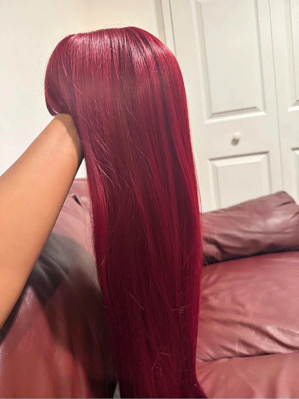 Long Straight Red Wig Like New